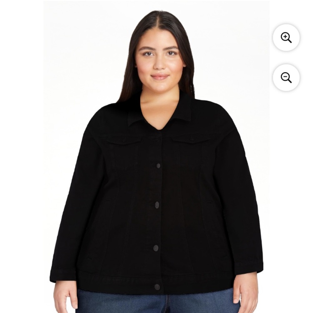 💜 Time and Tru Women's black Denim Jacket,Size:XL16-18)